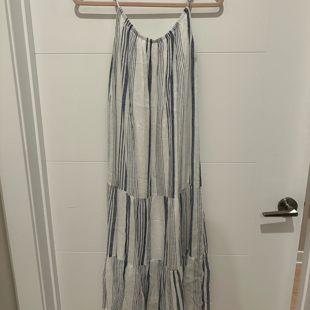 Rails Navy and White Striped Dress